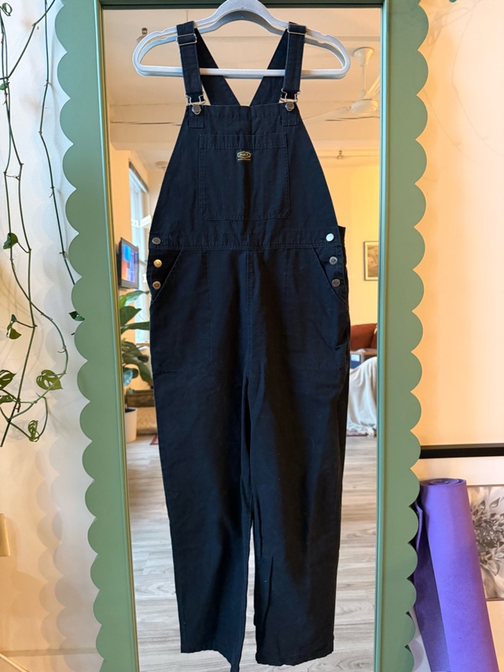 RVCA Black Cotton Bib Overalls Jumpsuit with Adjustable Straps